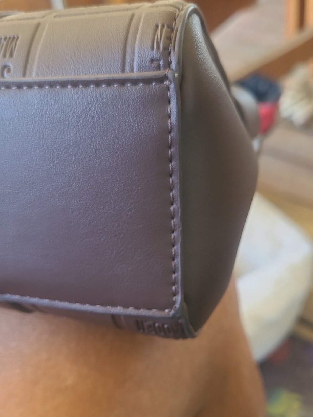 Steve Madden Brown Embossed SM Logo Shoulder Bag - Picture 7 of 13